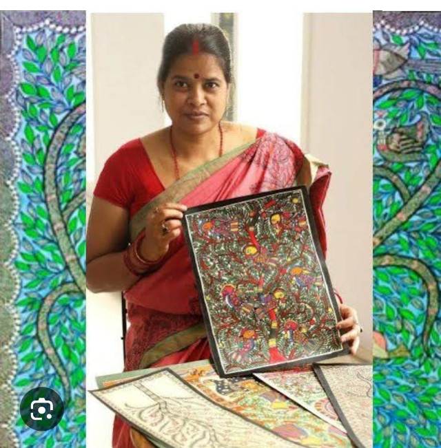 AMBIKA DEVI NATIONAL AWARDEE MITHILA PAINTING
